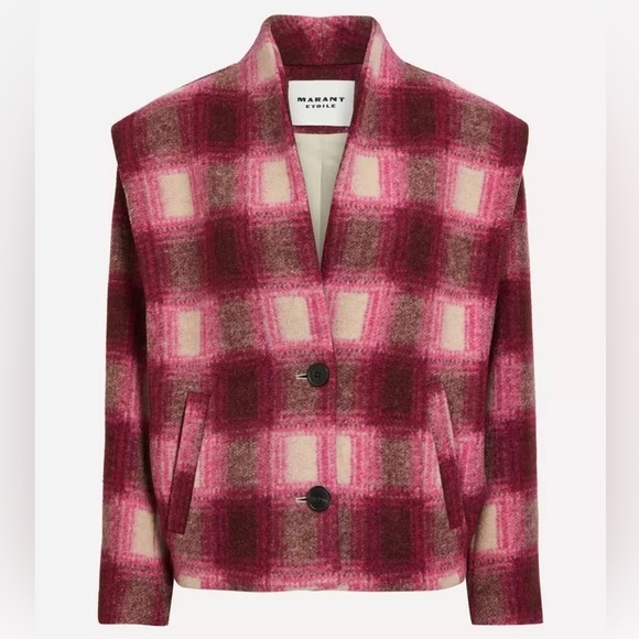 Isabel Marant Jackets & Blazers - ISABEL MARANT ÉTOILE Drogo Boxy Plaid Strong Shoulder Jacket 44 10-12